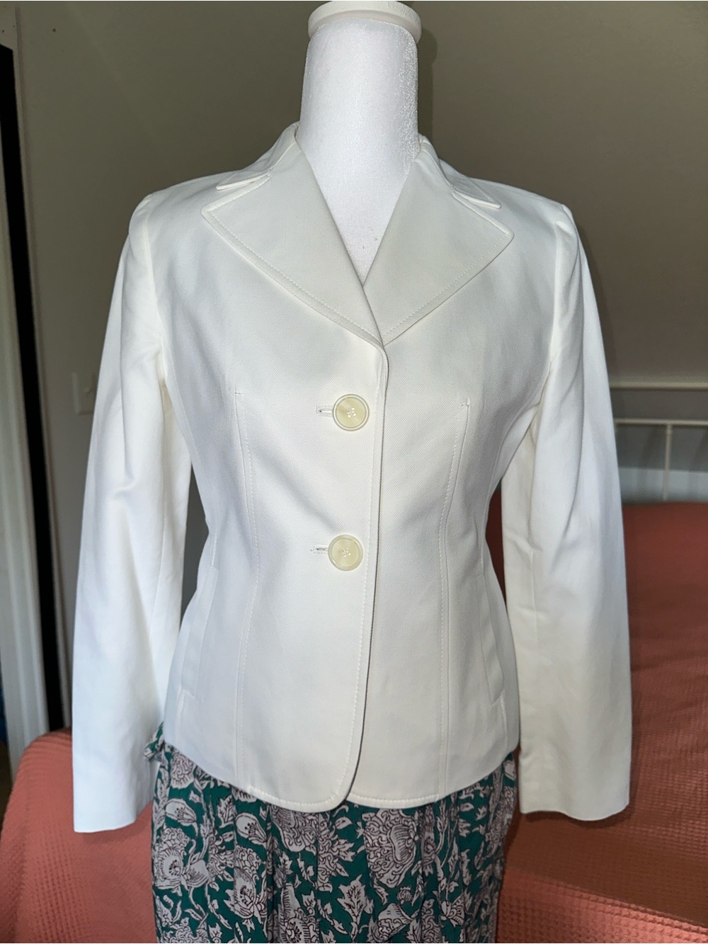LOFT White Tailored Two-Button Blazer